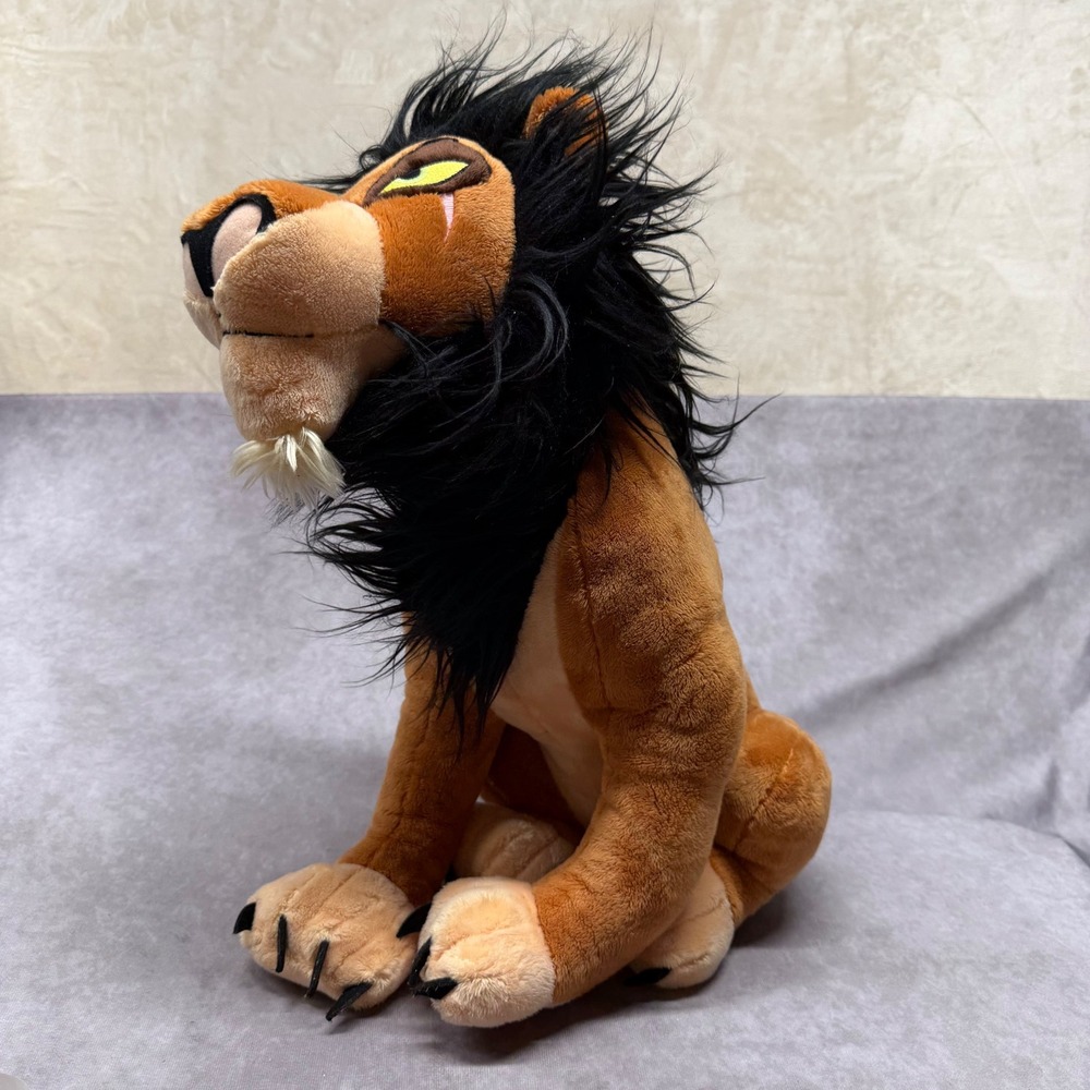 Disney Store Scar Plush Kids 14in Brown Lion King Villain Stuffed Animal F723